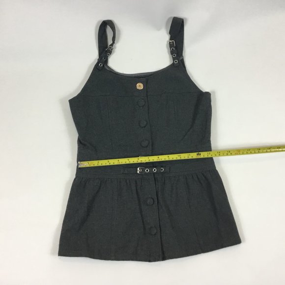 RED by Marc Ecko Gray Tank Top/Button up PeplumTop - Picture 4 of 8